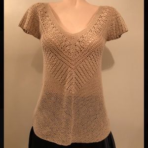 Michael Kors Crochet Sweater Top Sz M